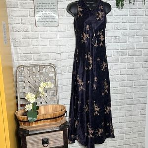 Vintage B Moss Vintage Floral Maxi Dress Size 5/6 Medium Silk Size 6